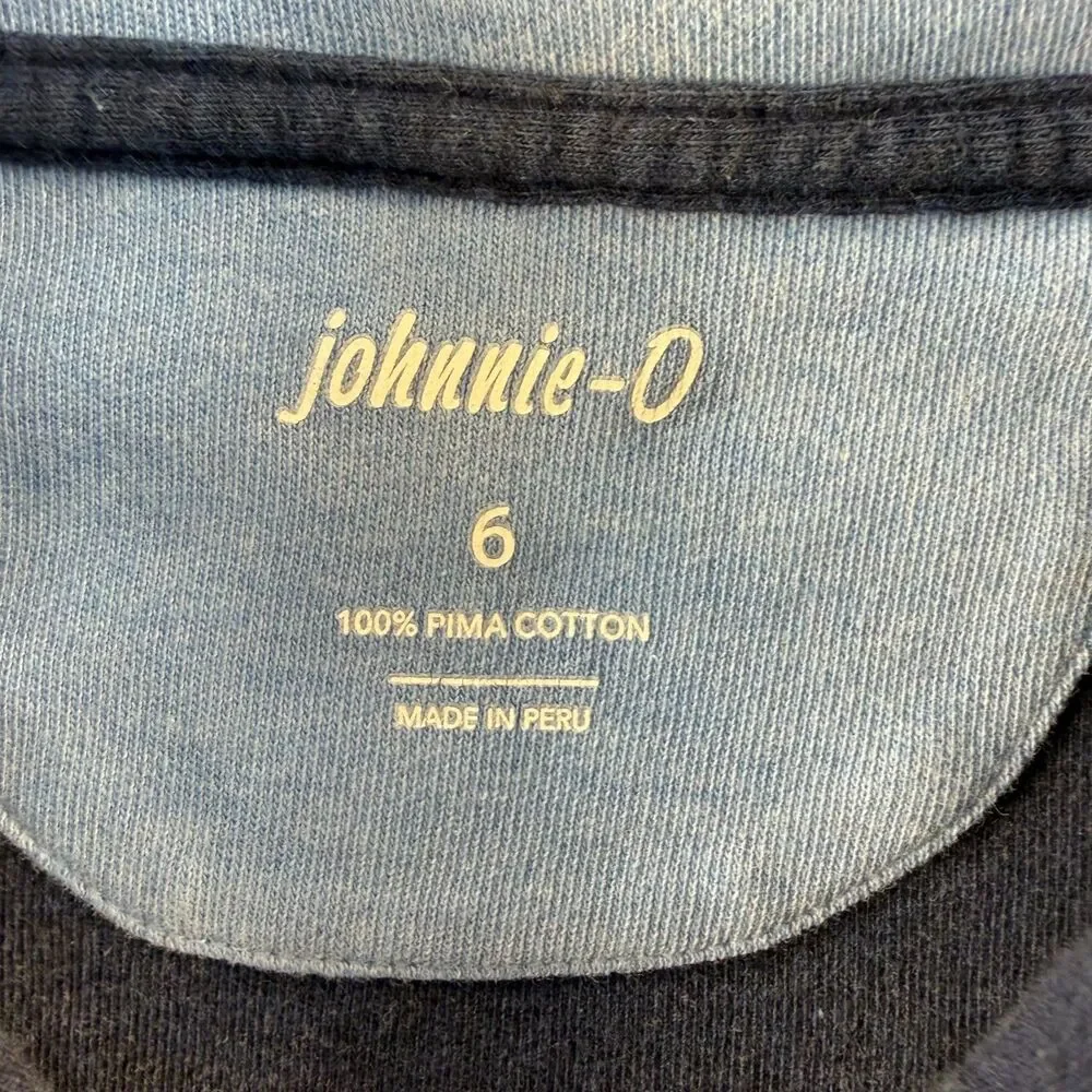 johnnie-O Boys Size 6 1/4 Zip Pullover Navy Blue 100% Pima Cotton